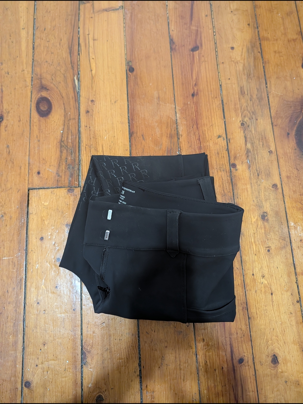 Free Ride Equestrian Pro Breech Black Sparkle Knee Patch